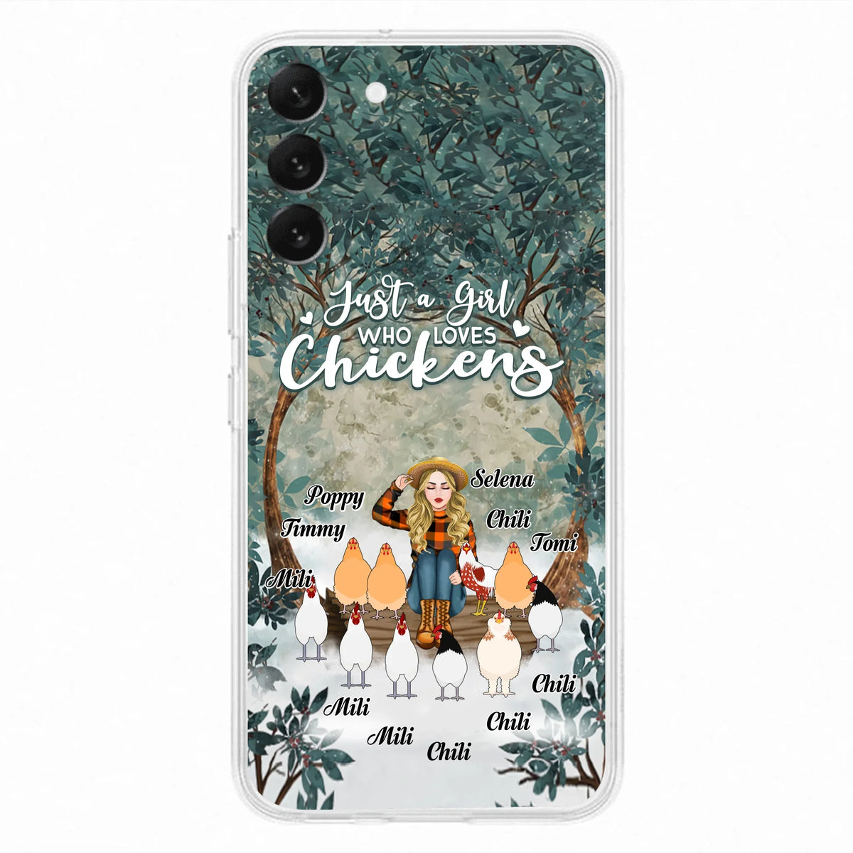 Custom Personalized Just A Girl Who Loves Chickens Phone Case - Girl With Upto 10 Chickens - Case For iPhone And Samsung