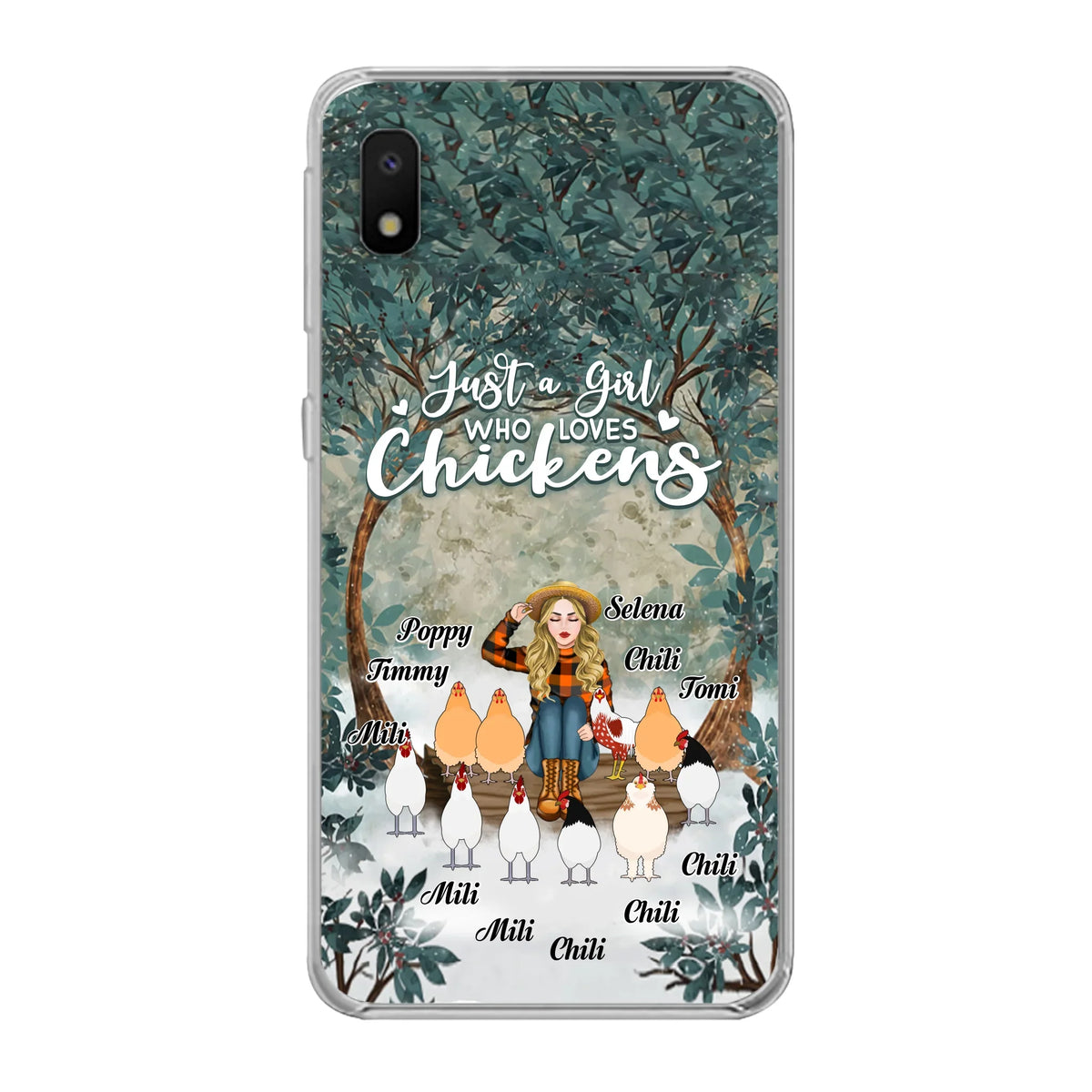 Custom Personalized Just A Girl Who Loves Chickens Phone Case - Girl With Upto 10 Chickens - Case For iPhone And Samsung