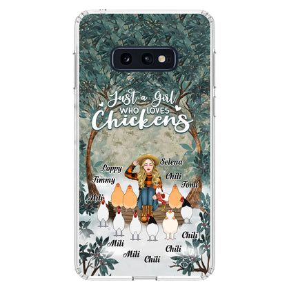 Custom Personalized Just A Girl Who Loves Chickens Phone Case - Girl With Upto 10 Chickens - Case For iPhone And Samsung