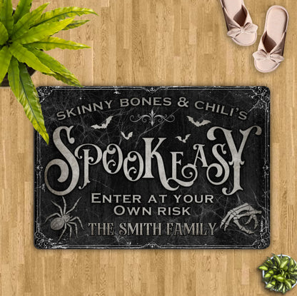 Personalized Spooky Doormat - Halloween Gift Idea For Family - Skinny Bones & Chili's Spookeasy