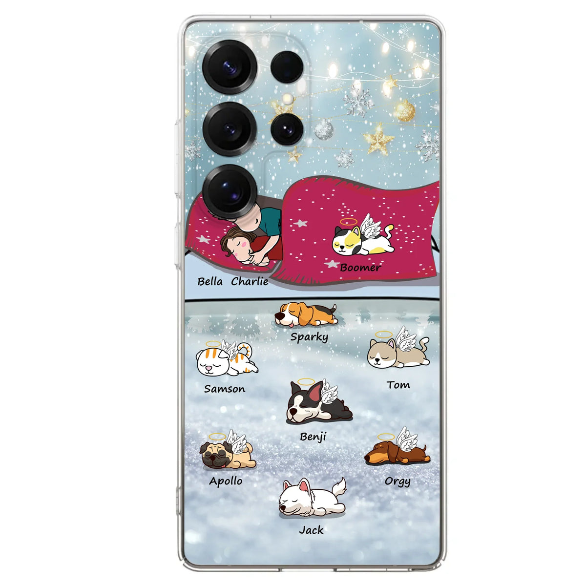 Custom Personalized Couple With Pet Phone Case - Upto 8 Pets - Best Gift For Dog/ Cat Lover - Case For Iphone And Samsung