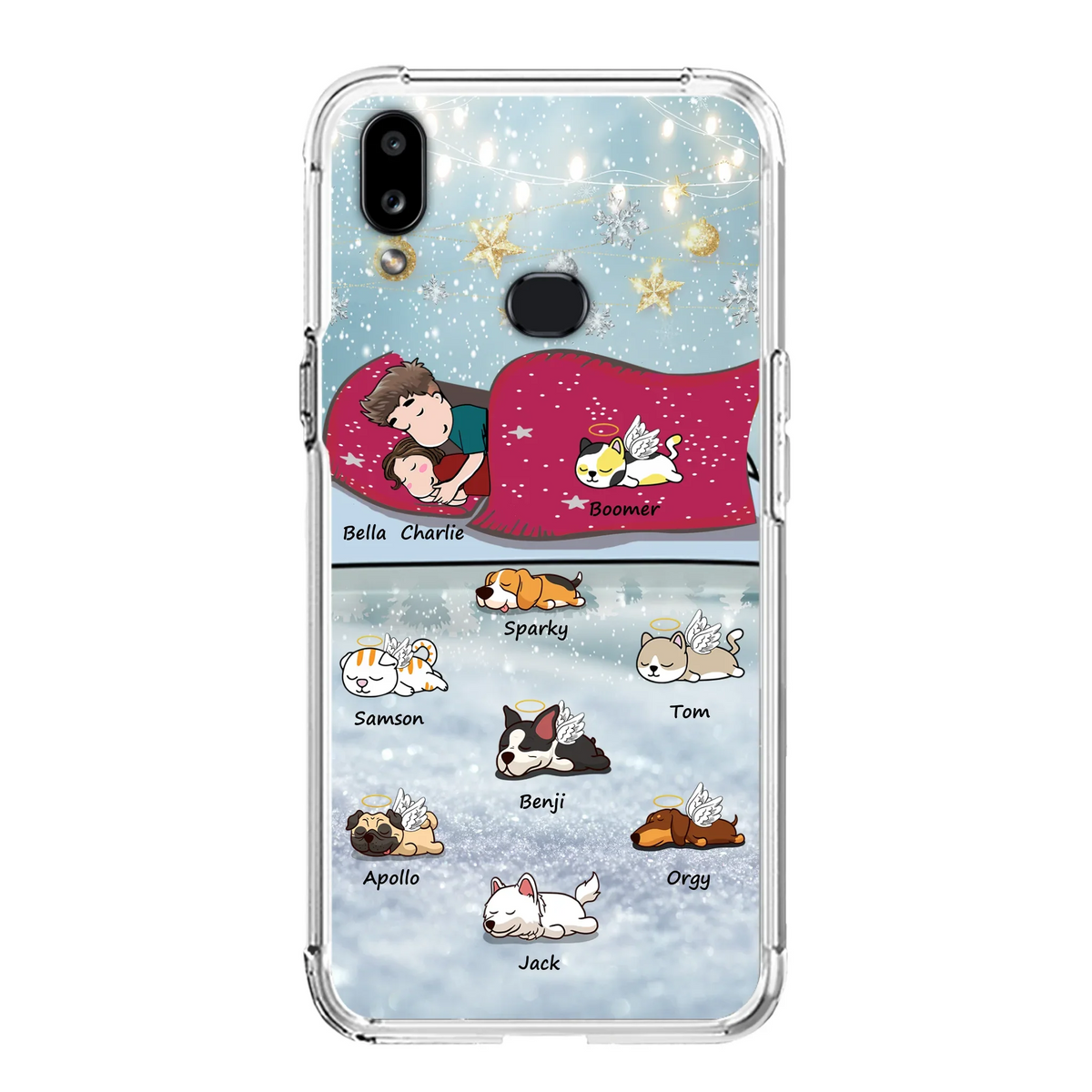 Custom Personalized Couple With Pet Phone Case - Upto 8 Pets - Best Gift For Dog/ Cat Lover - Case For Iphone And Samsung