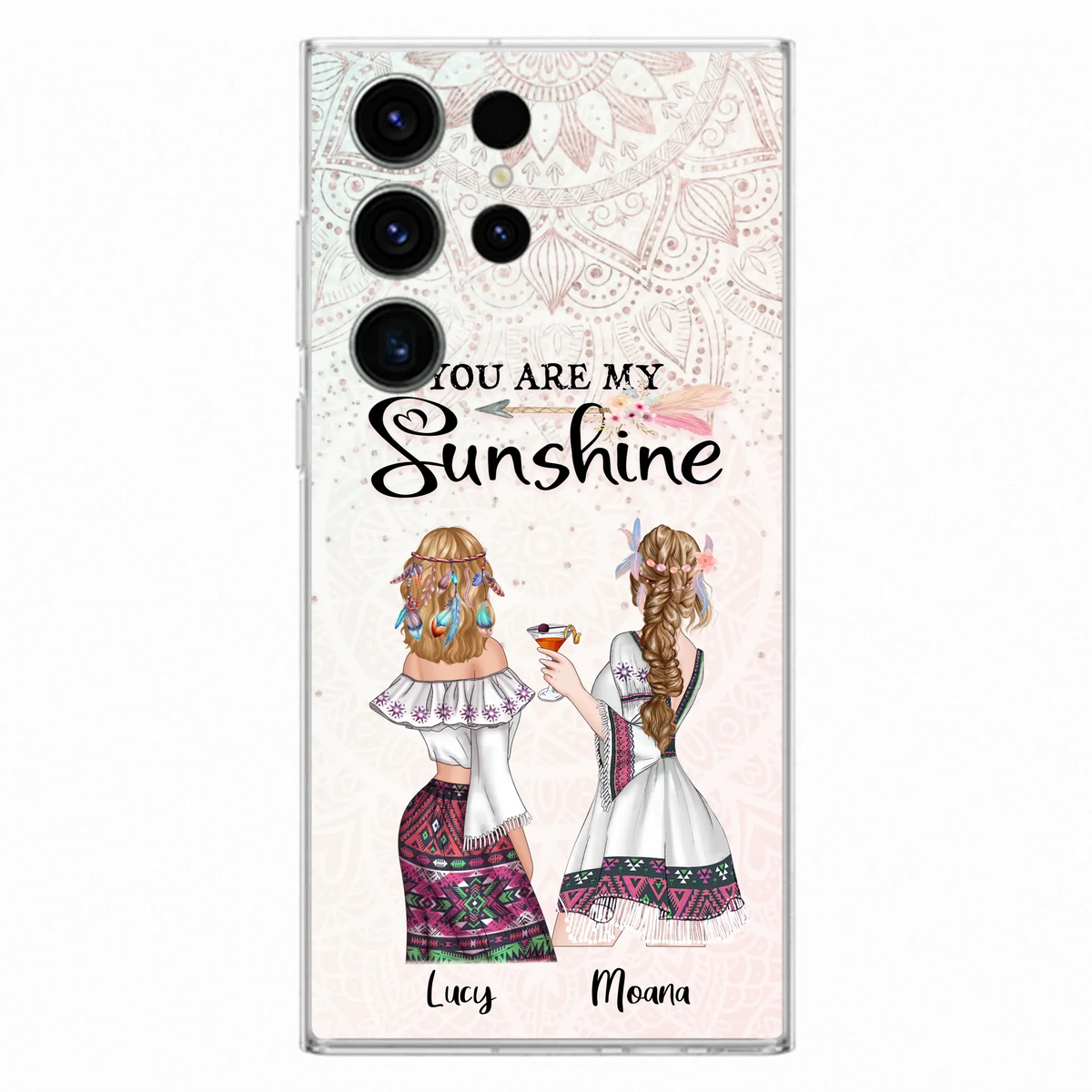 Custom Personalized Bohemian Friends Phone Case - Gift For Best Friends - iPhone & Samsung Case - You Are My Sunshine