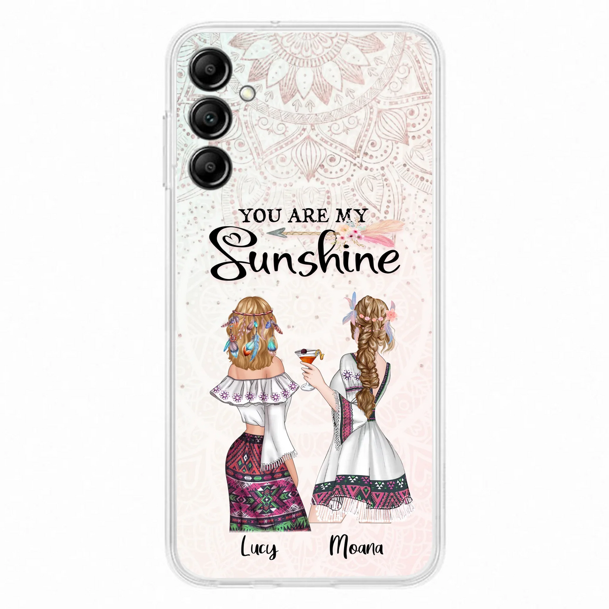 Custom Personalized Bohemian Friends Phone Case - Gift For Best Friends - iPhone & Samsung Case - You Are My Sunshine
