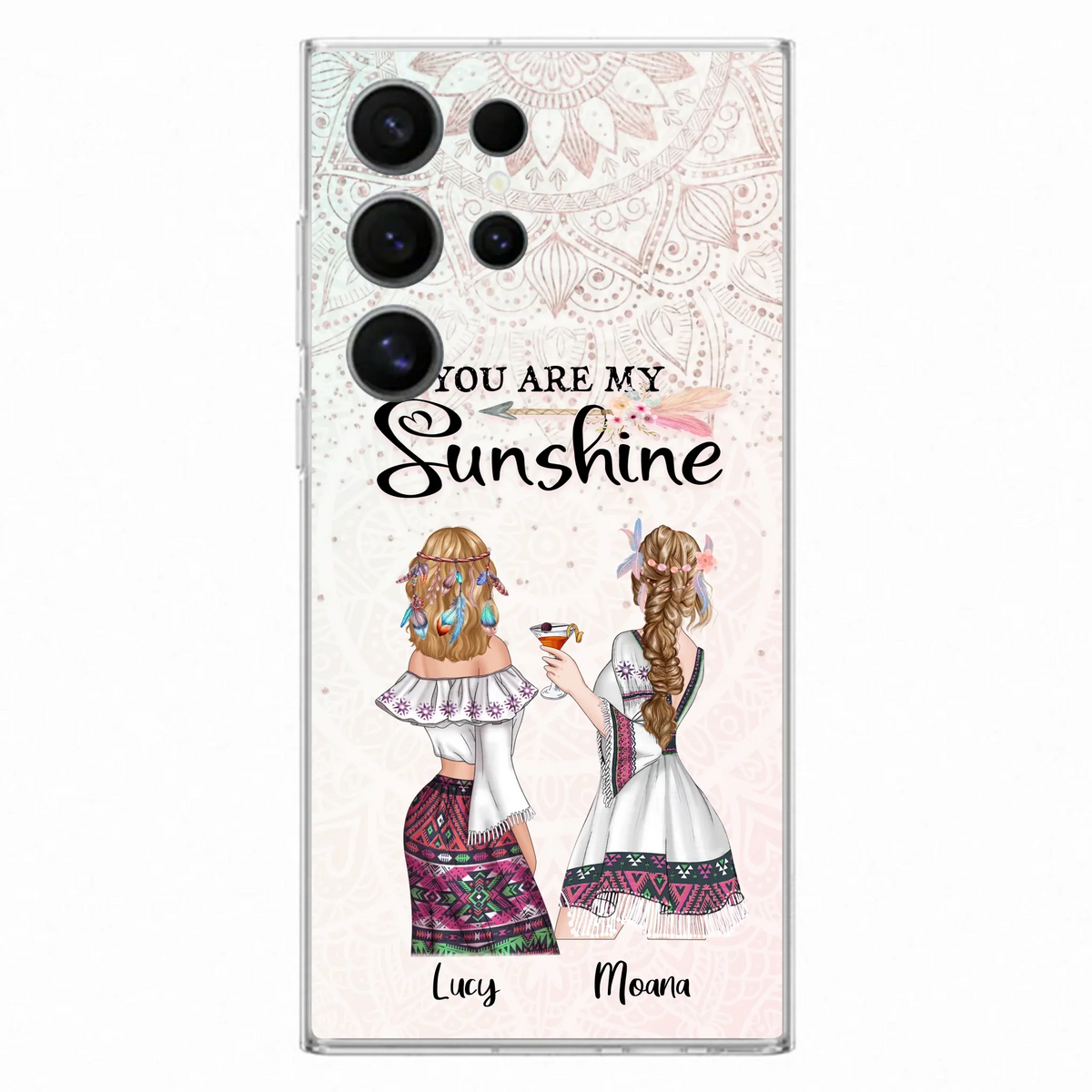Custom Personalized Bohemian Friends Phone Case - Gift For Best Friends - iPhone & Samsung Case - You Are My Sunshine