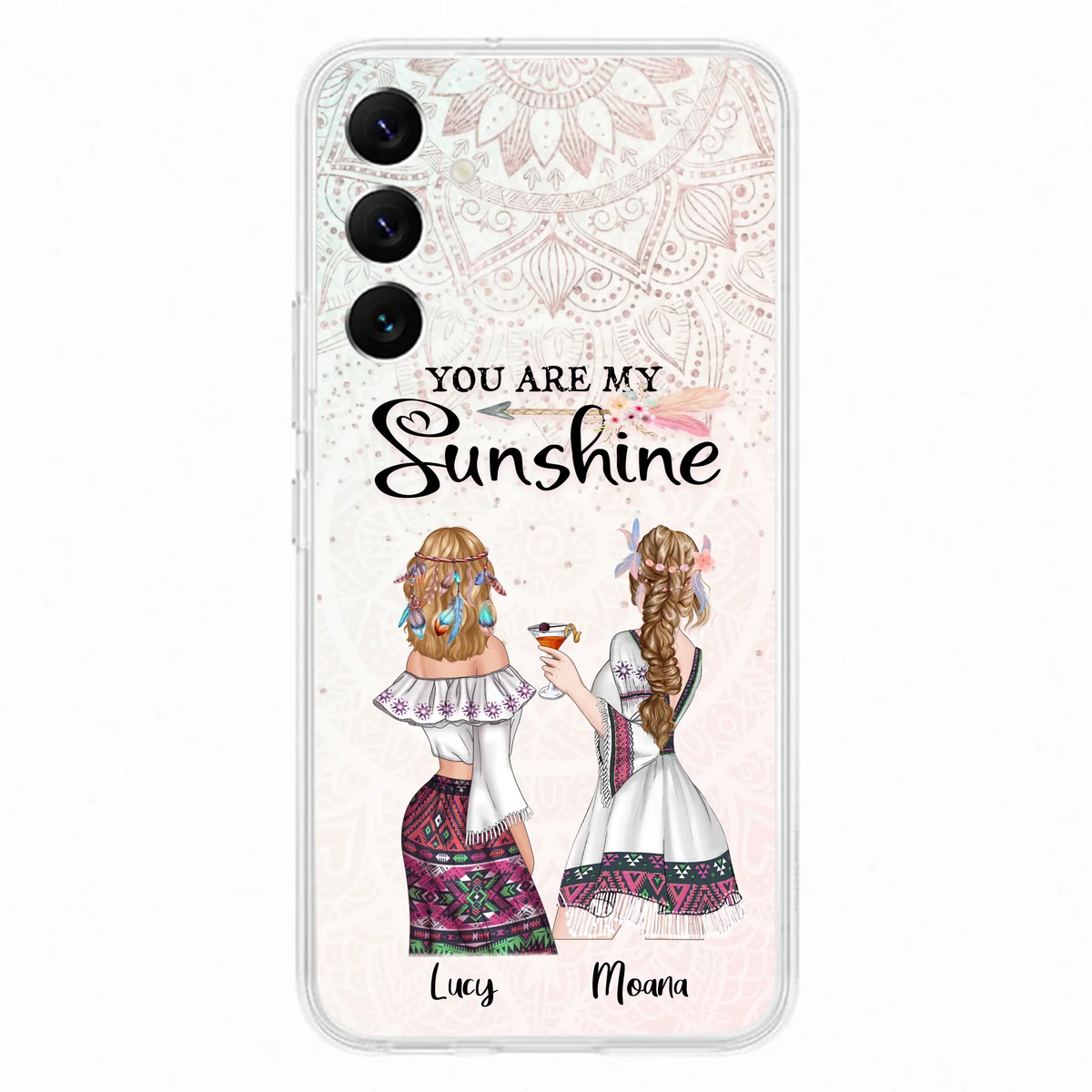 Custom Personalized Bohemian Friends Phone Case - Gift For Best Friends - iPhone & Samsung Case - You Are My Sunshine