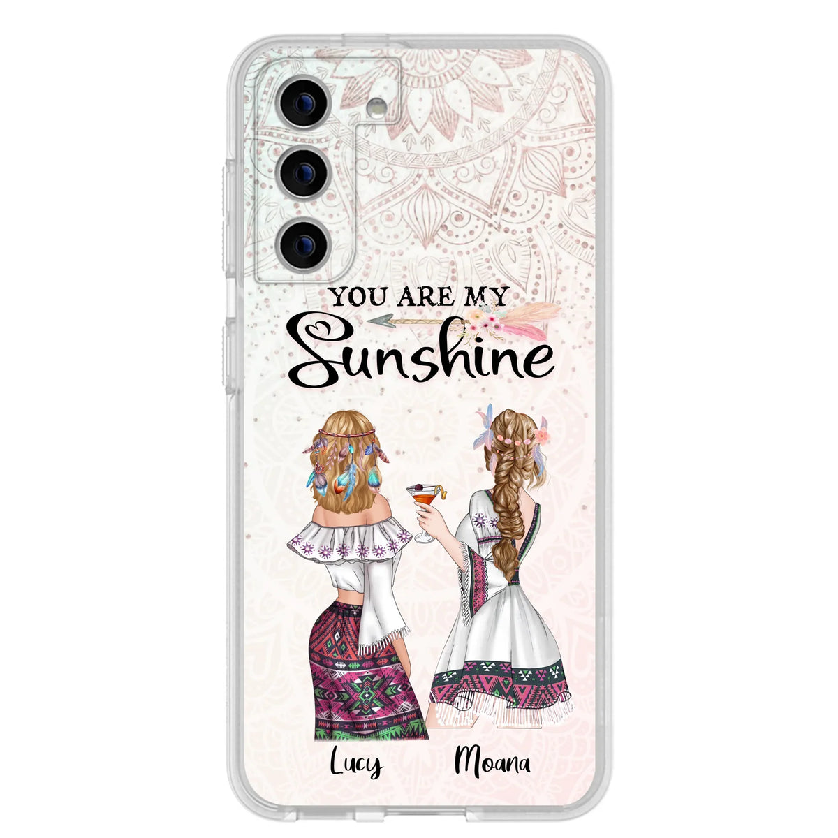 Custom Personalized Bohemian Friends Phone Case - Gift For Best Friends - iPhone & Samsung Case - You Are My Sunshine