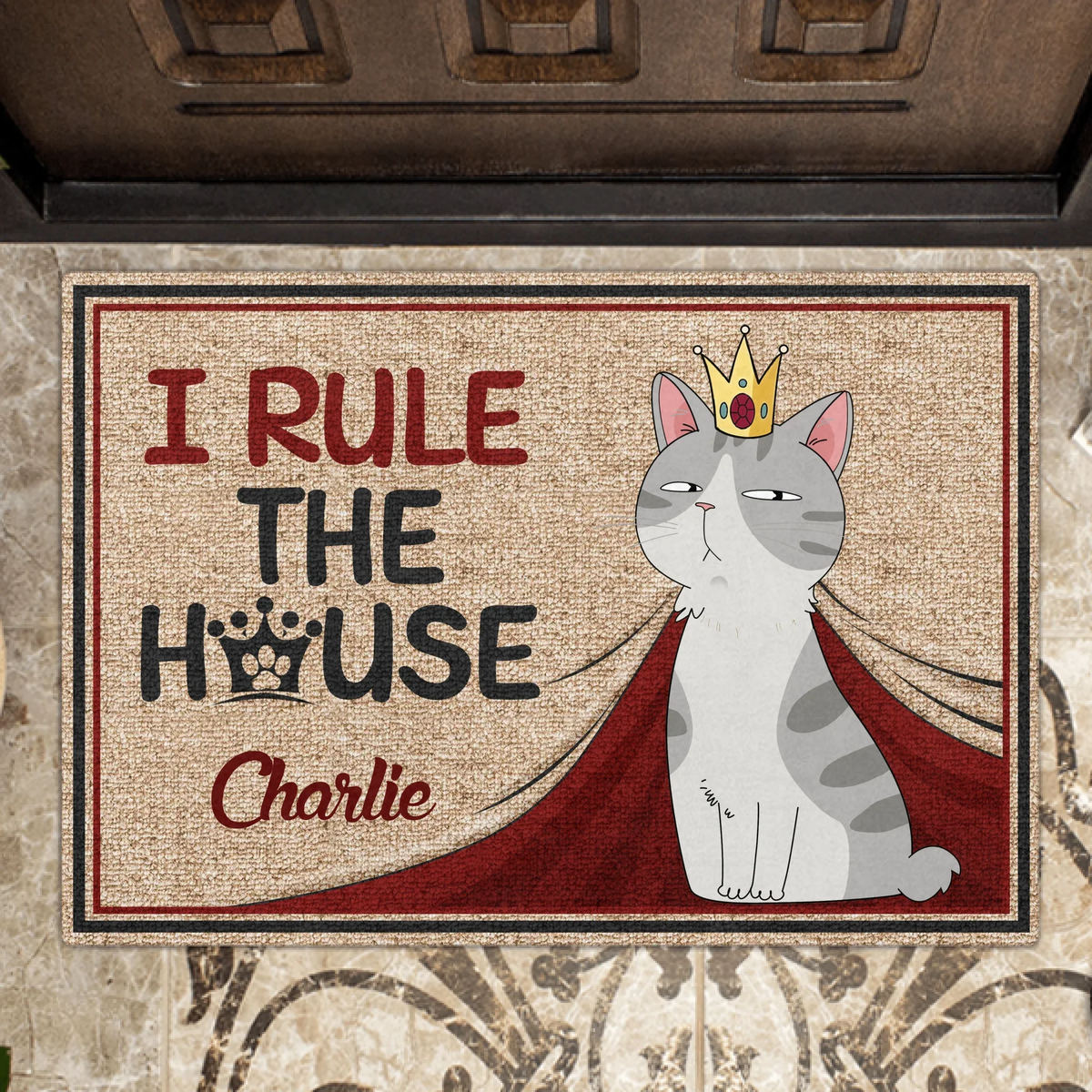 Personalized Cat Doormat - Gift Idea For Cat Lover - I Rule The House