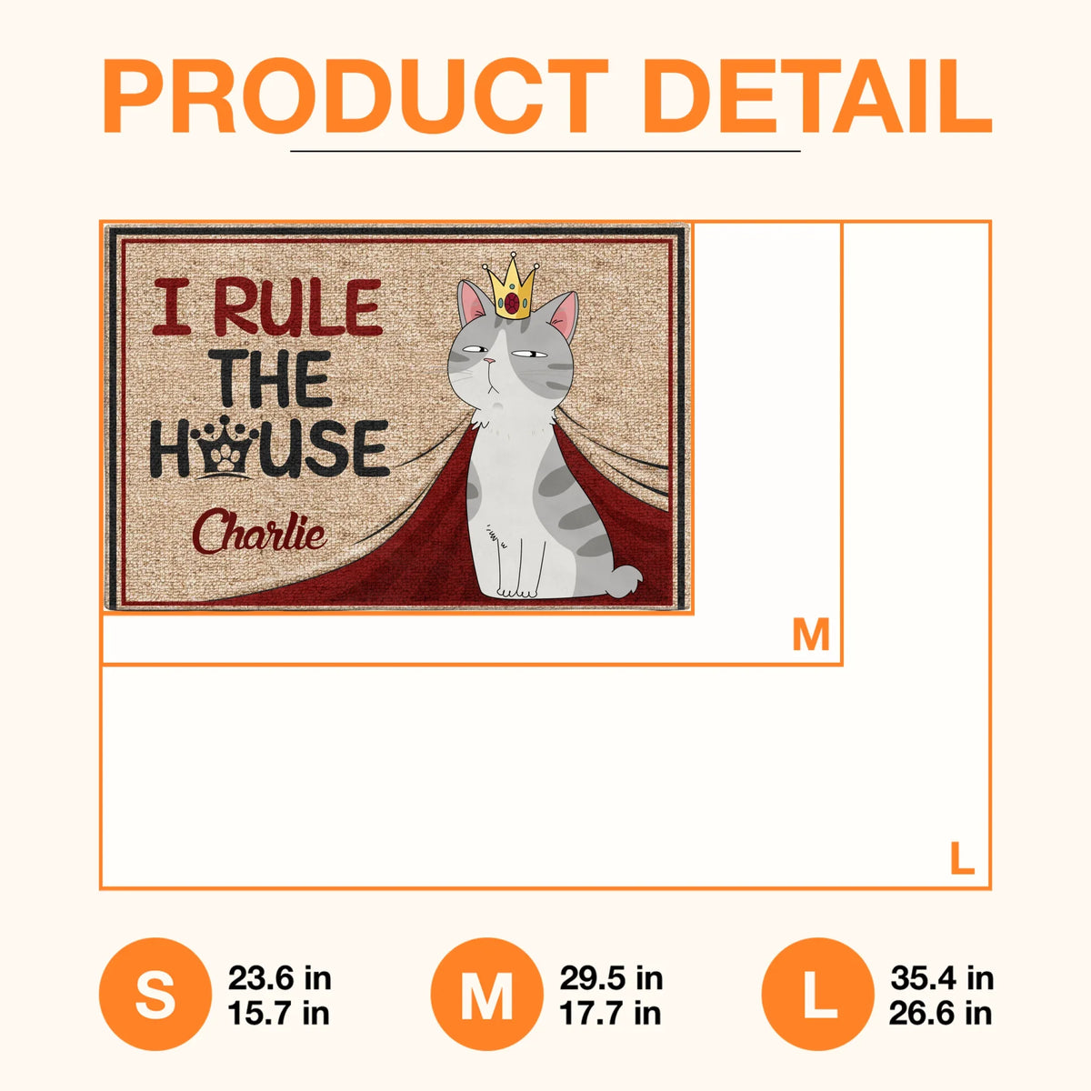 Personalized Cat Doormat - Gift Idea For Cat Lover - I Rule The House