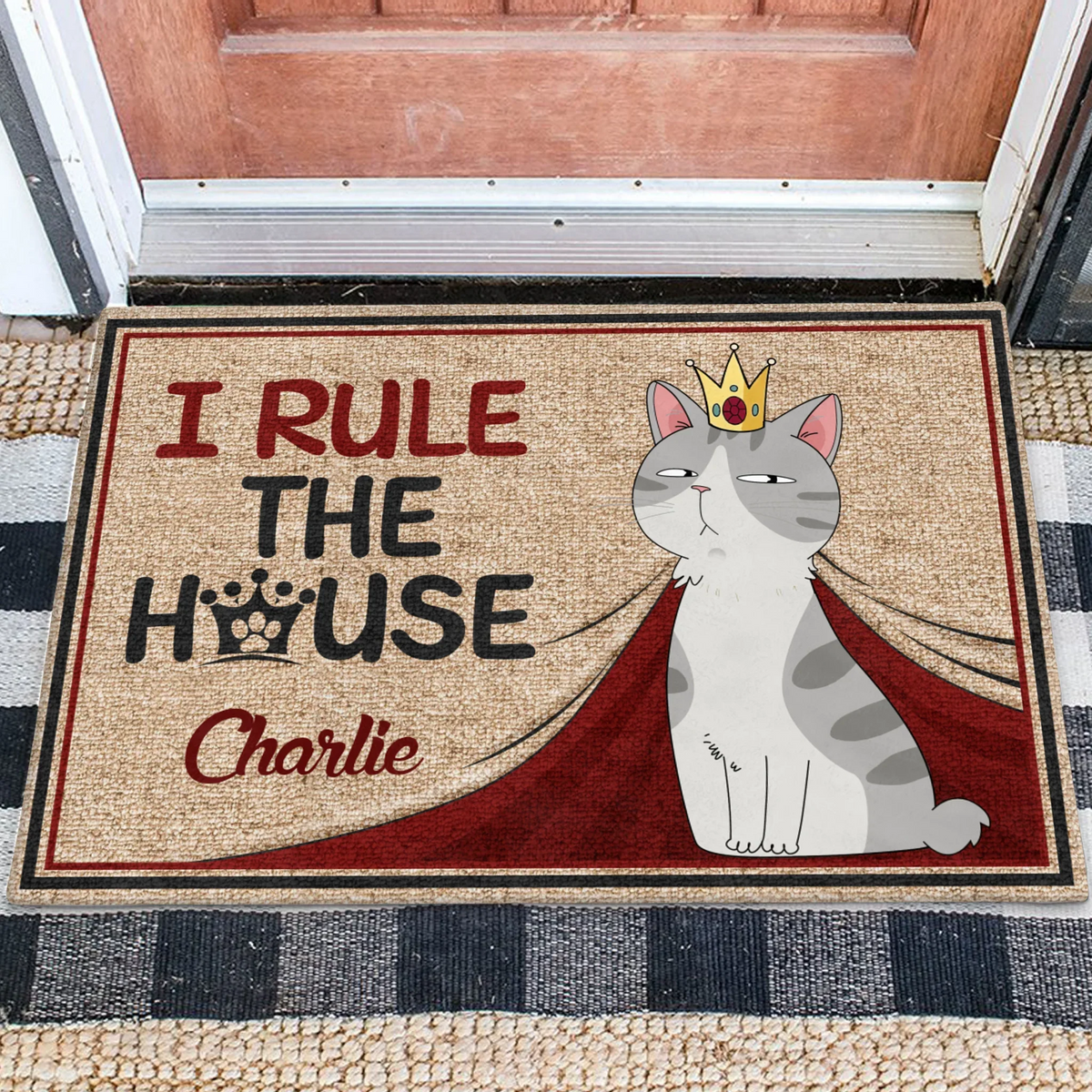 Personalized Cat Doormat - Gift Idea For Cat Lover - I Rule The House