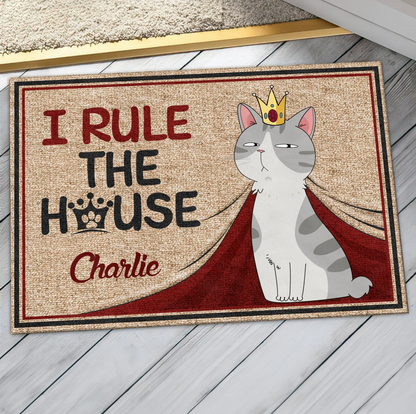 Personalized Cat Doormat - Gift Idea For Cat Lover - I Rule The House