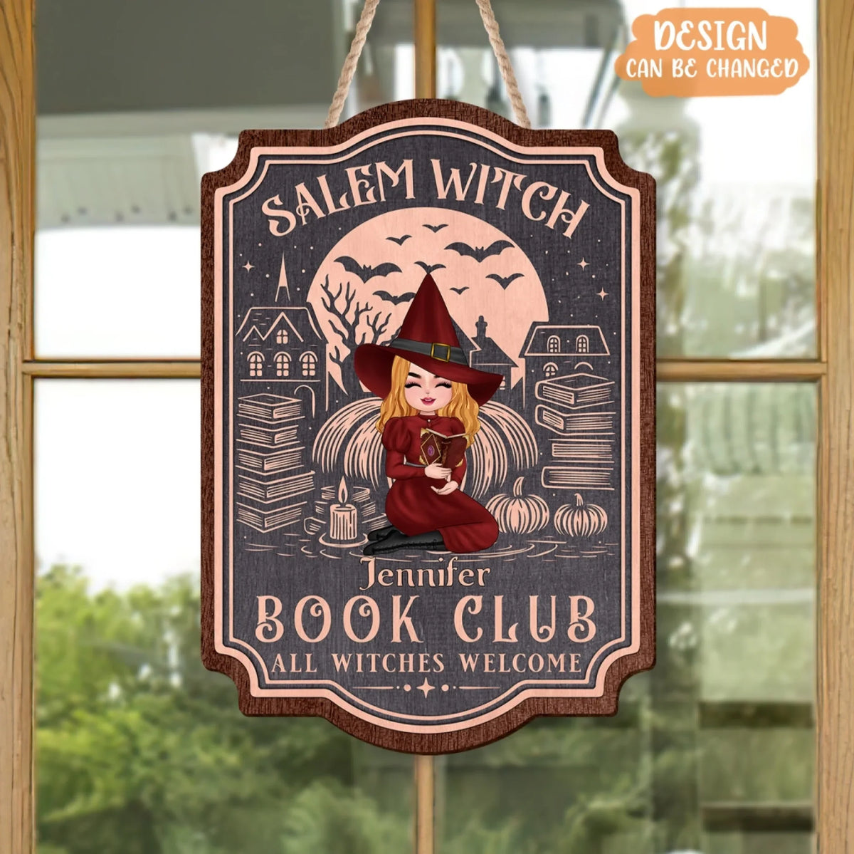 Personalized Salem Witch Book Club Wooden Sign - Gift Idea For Book Lover - All Witches Welcome