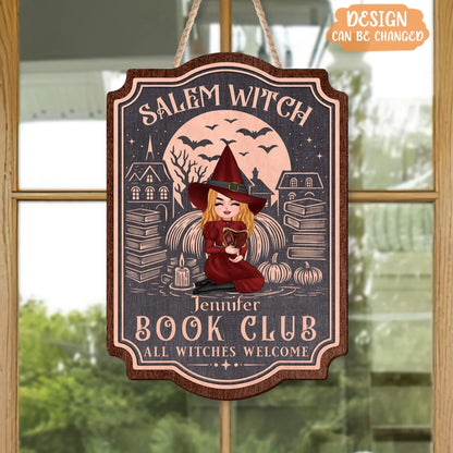 Personalized Salem Witch Book Club Wooden Sign - Gift Idea For Book Lover - All Witches Welcome