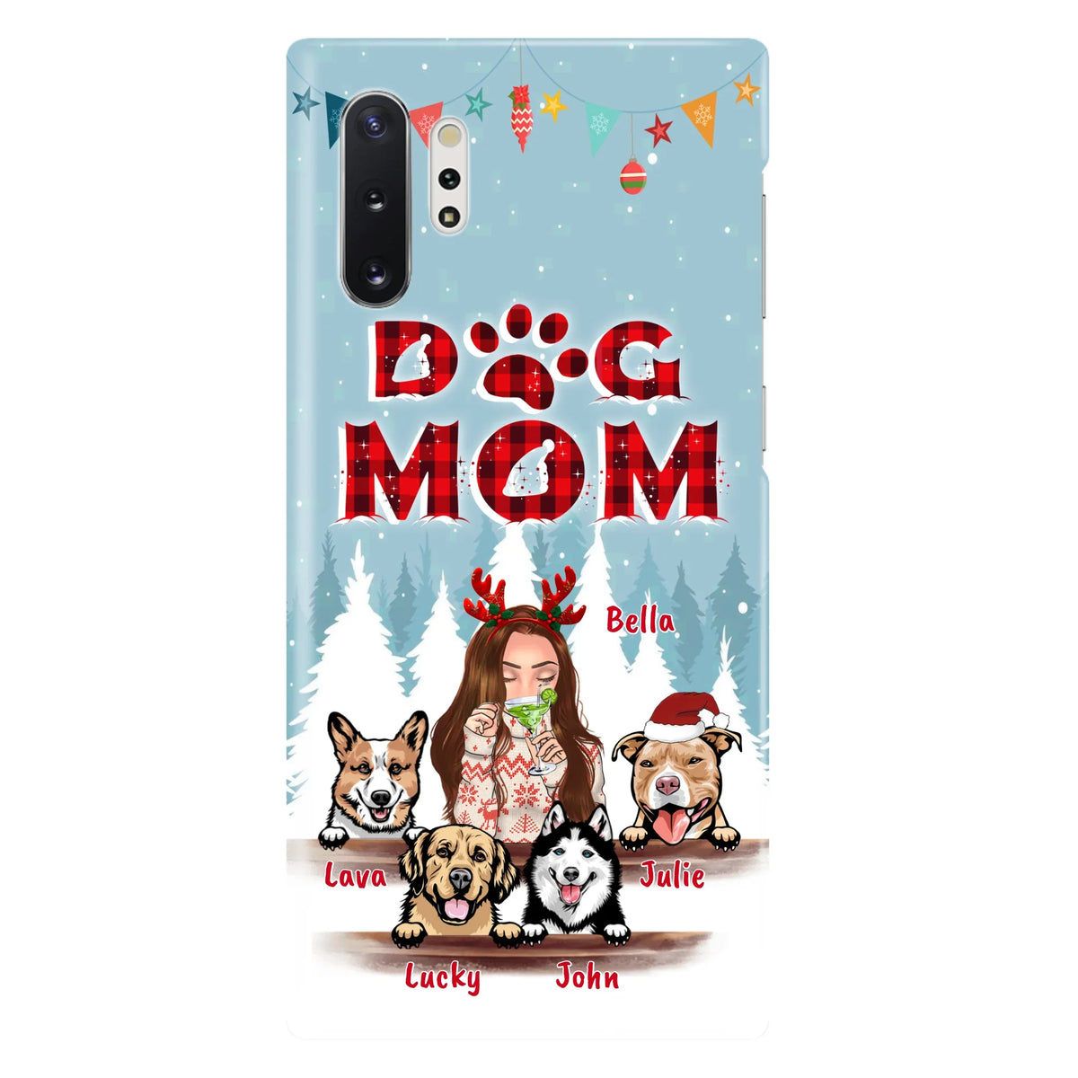 Custom Personalized Pet Mom Xmas Phone Case - Upto 4 Pets - Best Gift For Dog/Cat Lover - Case For Iphone/Samsung - 2T7CRT