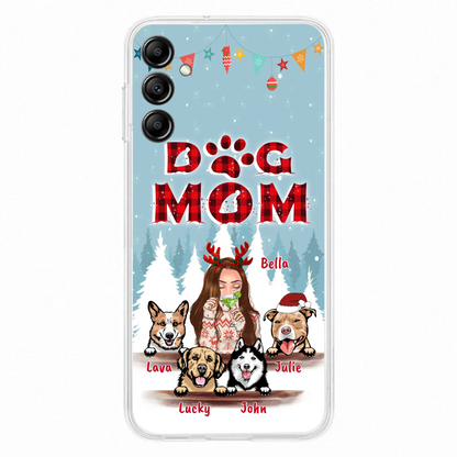 Custom Personalized Pet Mom Xmas Phone Case - Upto 4 Pets - Best Gift For Dog/Cat Lover - Case For Iphone/Samsung - 2T7CRT