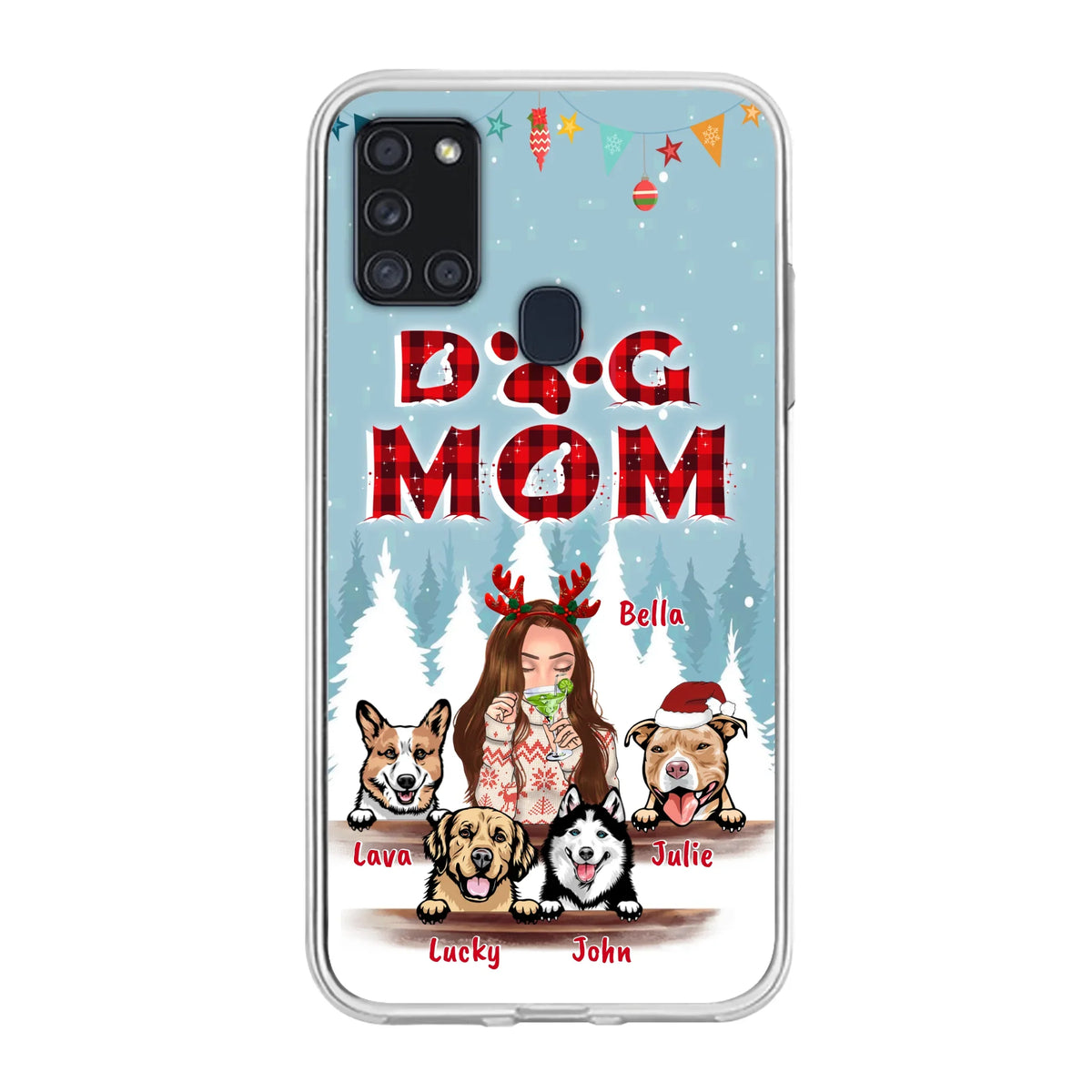 Custom Personalized Pet Mom Xmas Phone Case - Upto 4 Pets - Best Gift For Dog/Cat Lover - Case For Iphone/Samsung - 2T7CRT