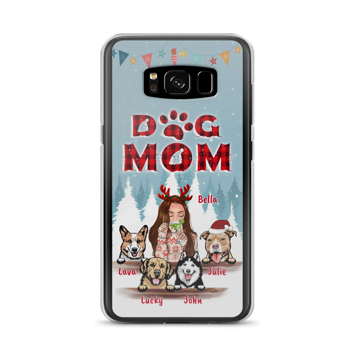 Custom Personalized Pet Mom Xmas Phone Case - Upto 4 Pets - Best Gift For Dog/Cat Lover - Case For Iphone/Samsung - 2T7CRT