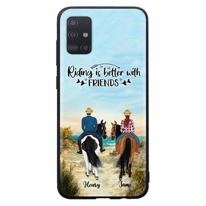 Custom Personalized Friend Riding Horse Phone Case - Best Gift For Horse Love -Riding Is Better With Friends - Case For iPhone And Samsung