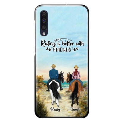 Custom Personalized Friend Riding Horse Phone Case - Best Gift For Horse Love -Riding Is Better With Friends - Case For iPhone And Samsung