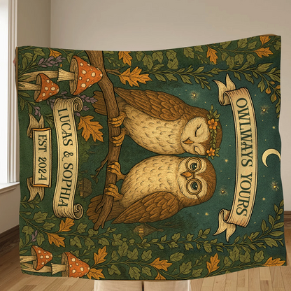 Personalized Couple Cottage Quilt/Fleece Throw Blanket - Gift Idea For Couple - Owlways Yours