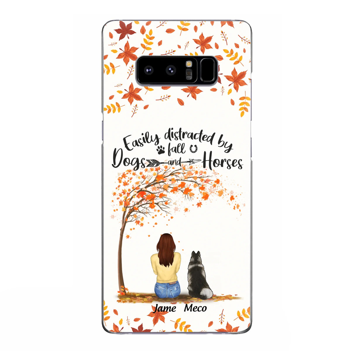 Custom Personalized Horse Dog Mom In Autumn Phone Case - Upto 3 Horses/ Dogs  - Case For iPhone And Samsung