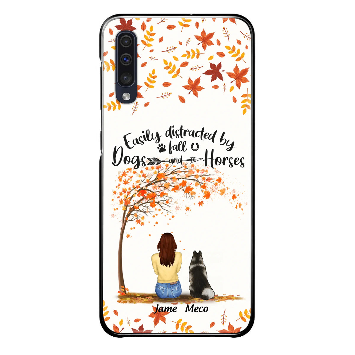 Custom Personalized Horse Dog Mom In Autumn Phone Case - Upto 3 Horses/ Dogs  - Case For iPhone And Samsung