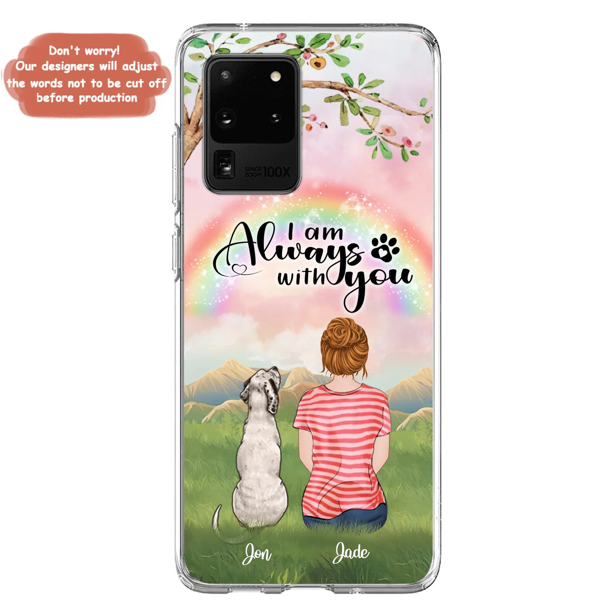 Custom Personalized Dog Mom/Dad Phone Case - Upto 4 Dogs - Best Gift For Dog Lover - I Am Always With You - Case For Iphone Samsung - 5BWJPA