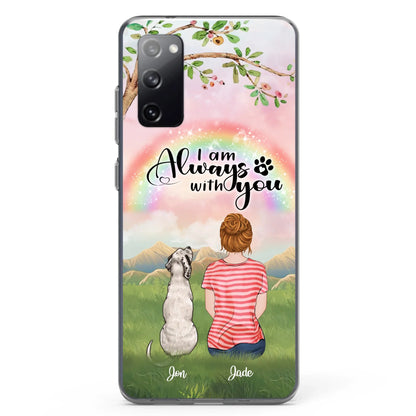 Custom Personalized Dog Mom/Dad Phone Case - Upto 4 Dogs - Best Gift For Dog Lover - I Am Always With You - Case For Iphone Samsung - 5BWJPA