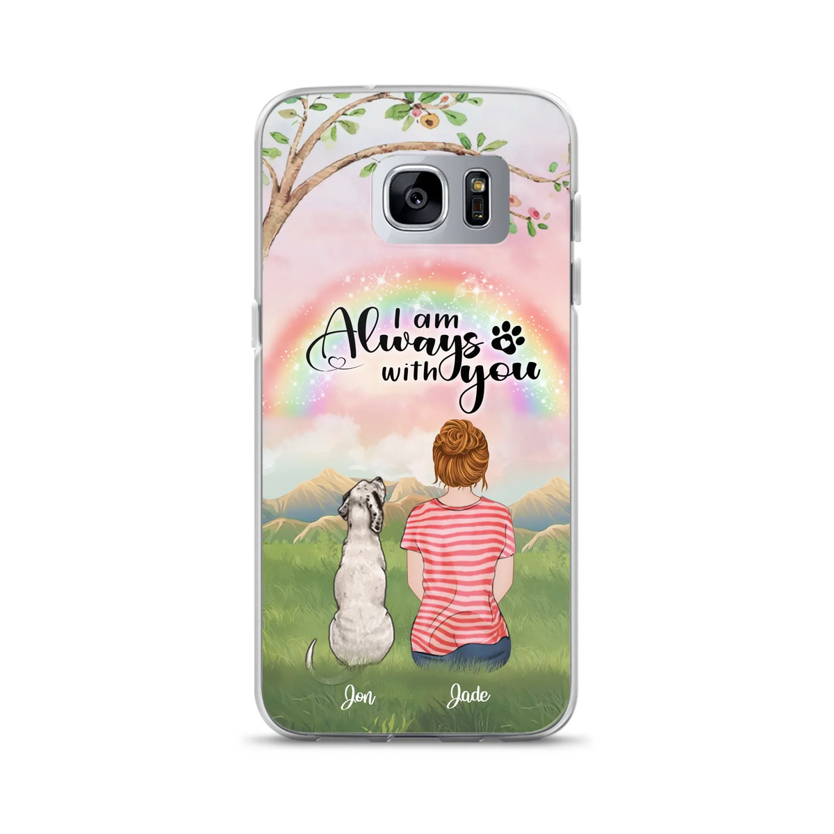 Custom Personalized Dog Mom/Dad Phone Case - Upto 4 Dogs - Best Gift For Dog Lover - I Am Always With You - Case For Iphone Samsung - 5BWJPA