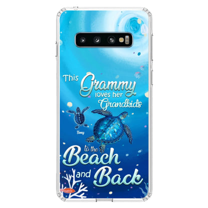 Custom Personalized Grandma Turtle Phone Case - Upto 6 Turtles - This Grammy Loves Her Grandkids To The Beach And Back - For iPhone And Samsung Phone Case - HWDFYR