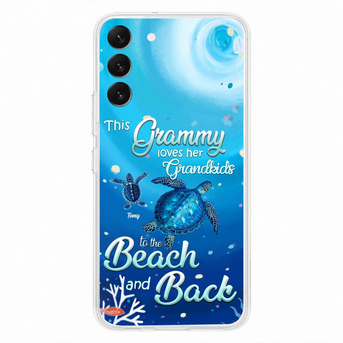Custom Personalized Grandma Turtle Phone Case - Upto 6 Turtles - This Grammy Loves Her Grandkids To The Beach And Back - For iPhone And Samsung Phone Case - HWDFYR