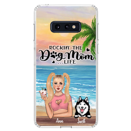 Custom Personalized Dog Mom Phone Case - Rockin' The Dog Mom Life