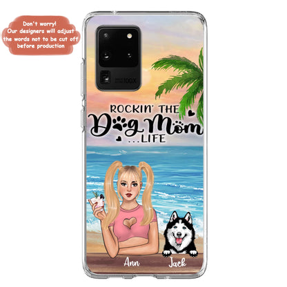 Custom Personalized Dog Mom Phone Case - Rockin' The Dog Mom Life