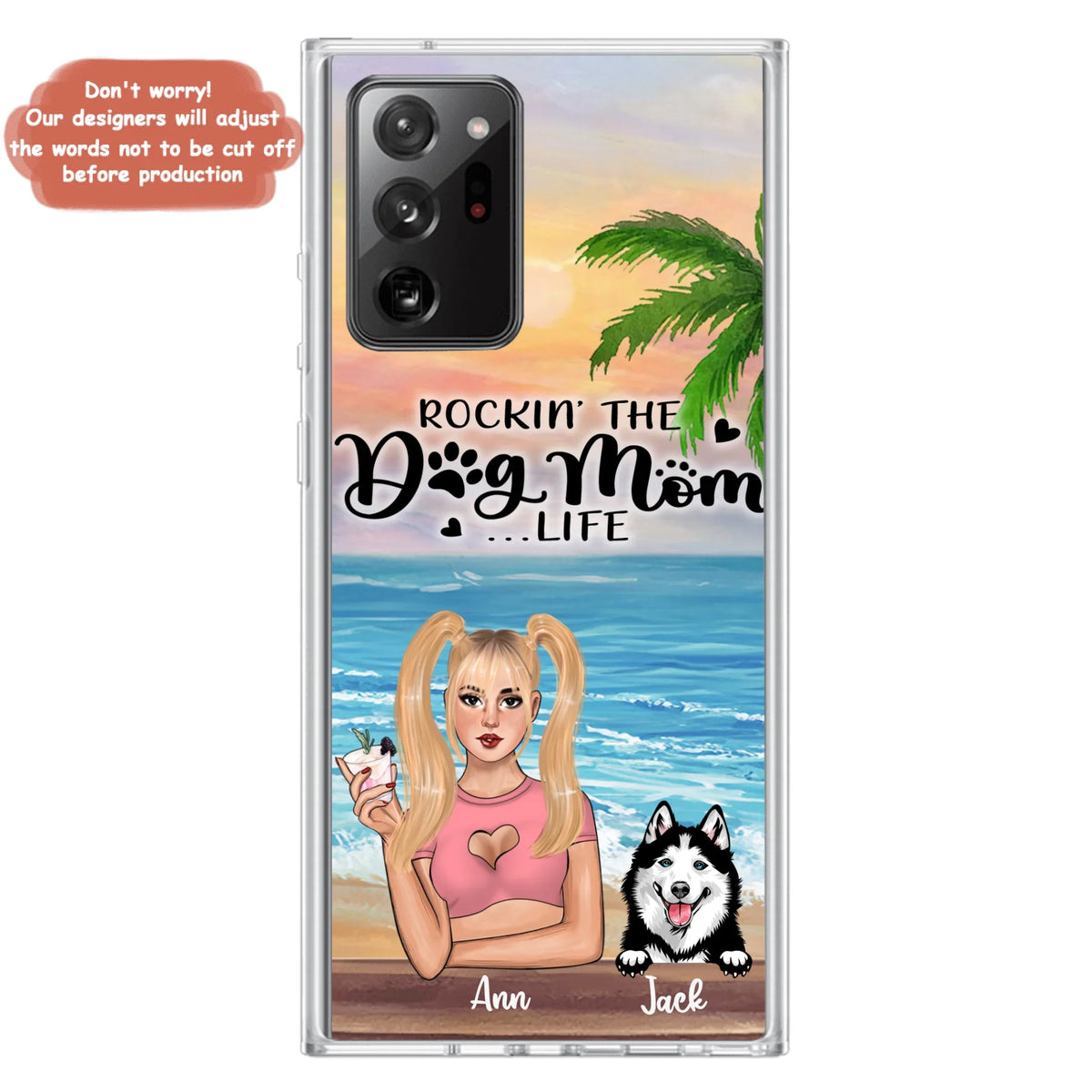 Custom Personalized Dog Mom Phone Case - Rockin' The Dog Mom Life