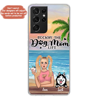 Custom Personalized Dog Mom Phone Case - Rockin' The Dog Mom Life