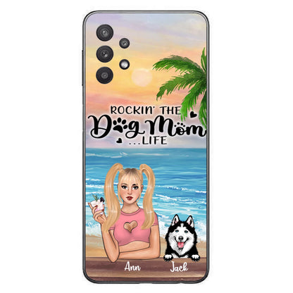 Custom Personalized Dog Mom Phone Case - Rockin' The Dog Mom Life