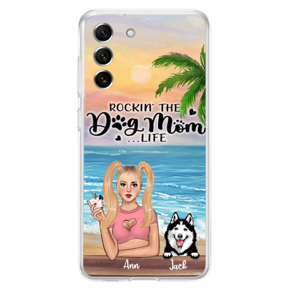 Custom Personalized Dog Mom Phone Case - Rockin' The Dog Mom Life