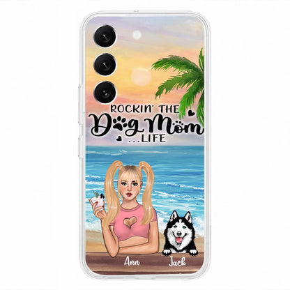 Custom Personalized Dog Mom Phone Case - Rockin' The Dog Mom Life