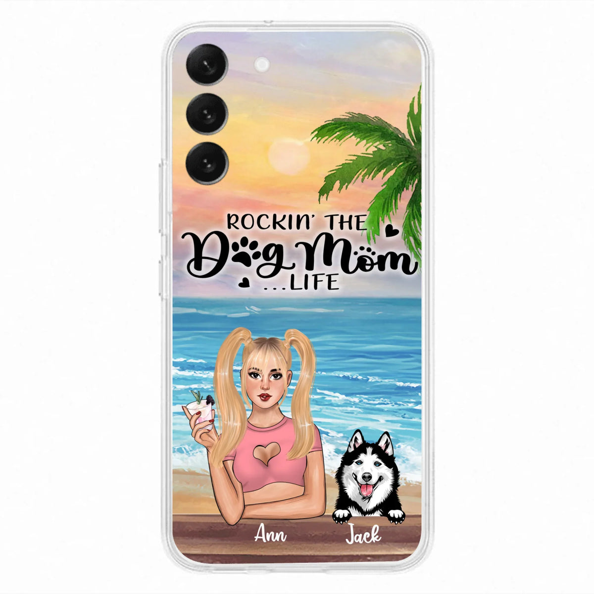 Custom Personalized Dog Mom Phone Case - Rockin' The Dog Mom Life