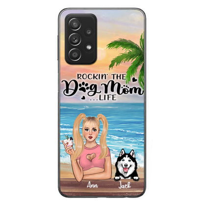 Custom Personalized Dog Mom Phone Case - Rockin' The Dog Mom Life