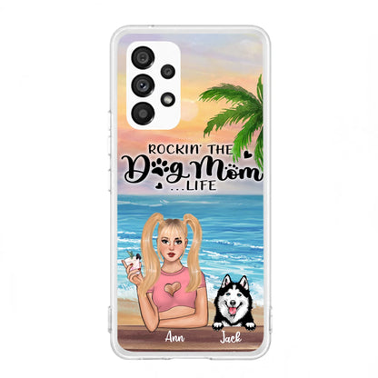 Custom Personalized Dog Mom Phone Case - Rockin' The Dog Mom Life
