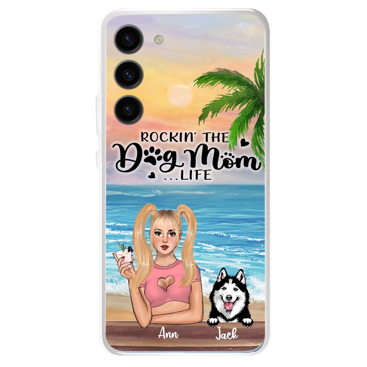 Custom Personalized Dog Mom Phone Case - Rockin' The Dog Mom Life