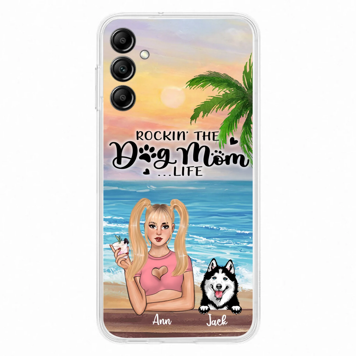 Custom Personalized Dog Mom Phone Case - Rockin' The Dog Mom Life