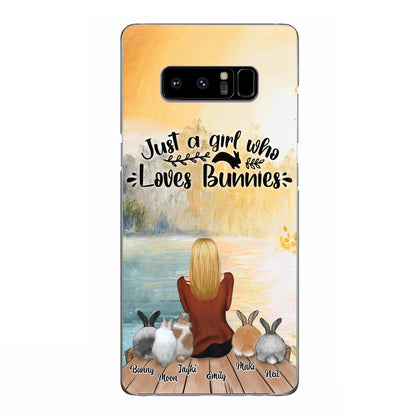 Custom Personalized Rabbit Mom Phone Case - Gifts For Rabbit Lovers With Upto 5 Rabbits - Just A Gril Who Loves Bunnies