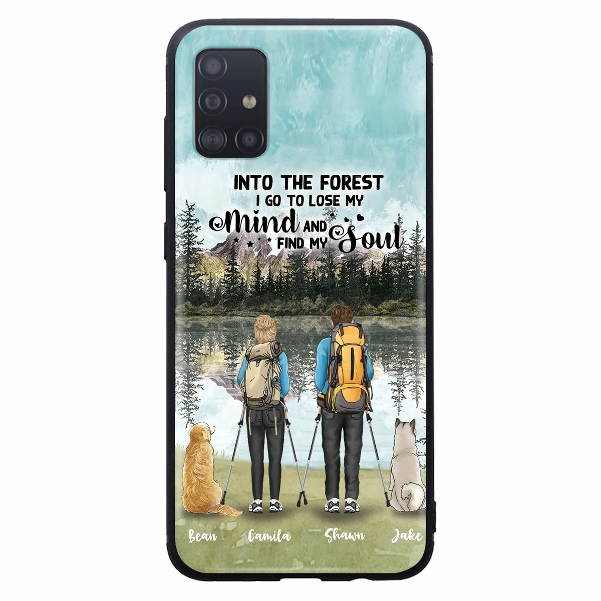 Custom Personalized Hiking Couple With Dogs Phone Case - Couple With Upto 2 Pets - Case For iPhone and Samsung - Q67GXN