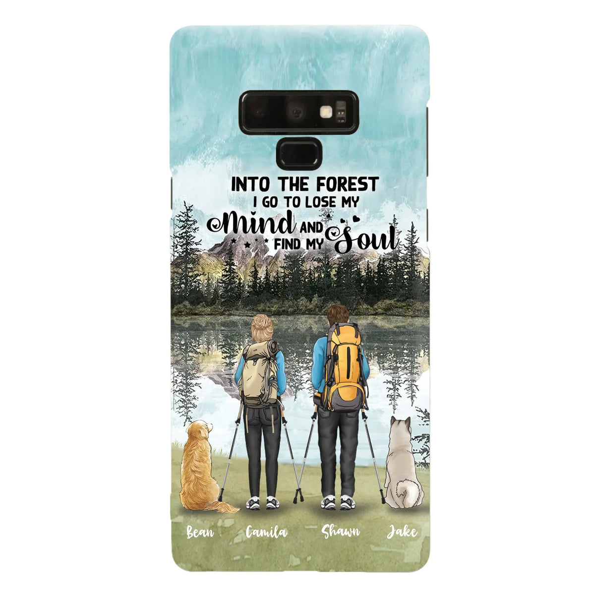 Custom Personalized Hiking Couple With Dogs Phone Case - Couple With Upto 2 Pets - Case For iPhone and Samsung - Q67GXN