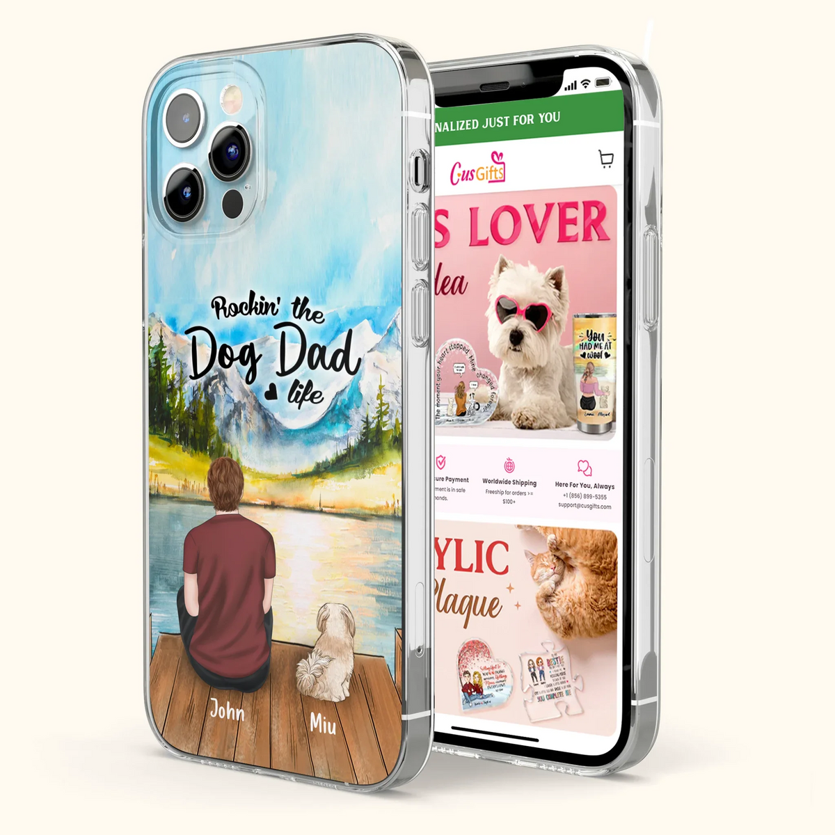 Personalized Pet Mom/Dad Phone Case - Chubby or Slim with up to 7 Pets