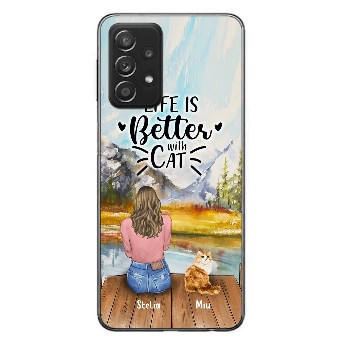 Custom Personalized Cat Mom Phone Case - Gifts For Cat Lovers With Upto 4 Cats - Home Is Where The Paws Are - Case For iPhone, Samsung