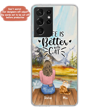 Custom Personalized Cat Mom Phone Case - Gifts For Cat Lovers With Upto 4 Cats - Home Is Where The Paws Are - Case For iPhone, Samsung