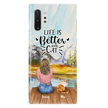Custom Personalized Cat Mom Phone Case - Gifts For Cat Lovers With Upto 4 Cats - Home Is Where The Paws Are - Case For iPhone, Samsung